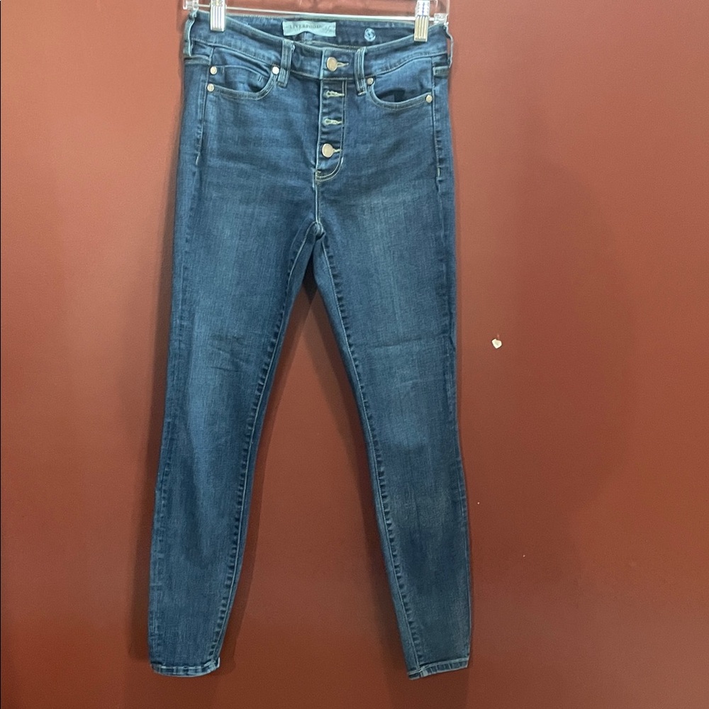 Liverpool LosAngelas High-Rise Button-Fly Women’s Jeans - Dark Blue
